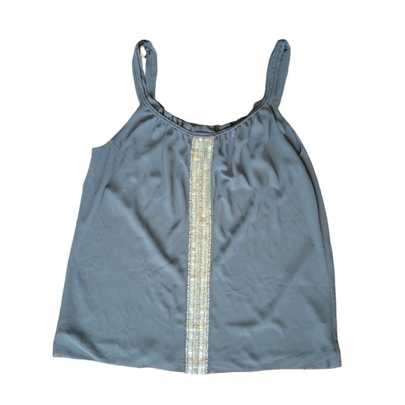 Large Coldwater Creek Blue Studded Sleeveless Tank Top 950 - Picture 1 of 7